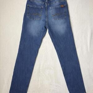 7 For All Mankind Womens Size 16 Slimmy Skinny Jeans Blue Mid Rise